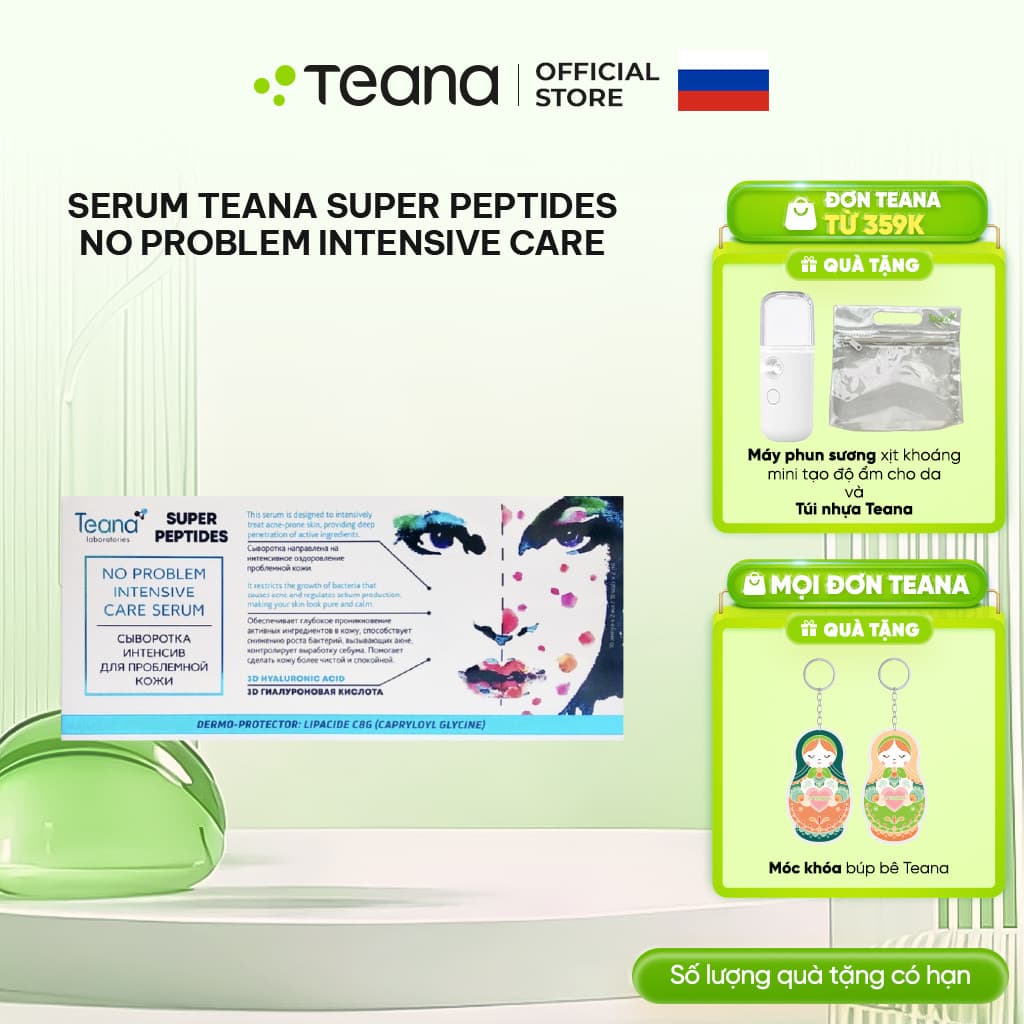 Serum Teana Super Peptides No Problem Intensive Care giảm sưng, đẩy & gom cồi mụn, giảm tiết dầu